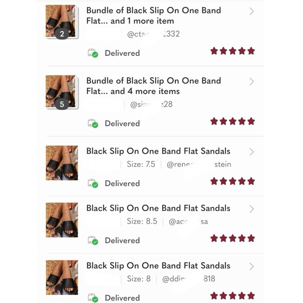 Black Slip On One Band Flat Sandals - Picture 9 of 10